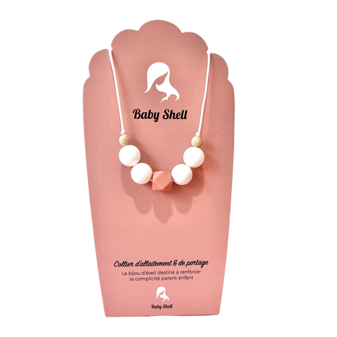 Still- und Tragekette Weiss Rosa