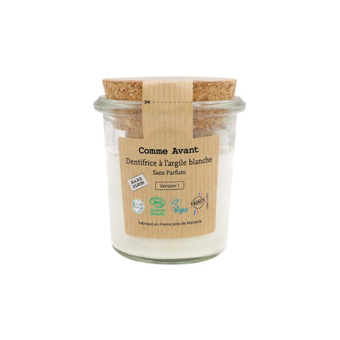 Dentifricio Bio all'argilla bianca senza fluoro e senza profumo