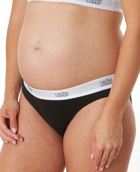 Schwangerschaftsslip „Life“ – Schwarz – Cache Cœur – Natürlich, bequem & nachhaltig