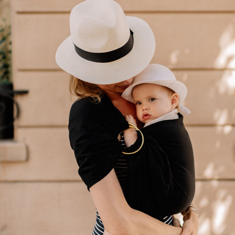 Ring Sling Tragetuch – Ergonomisch & aus Baumwolle – Farbe Schwarz