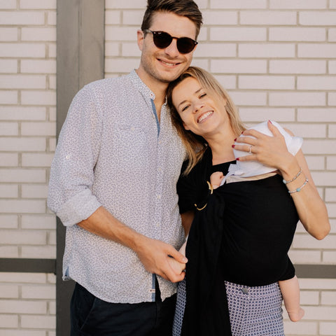 Ring Sling Tragetuch – Ergonomisch & aus Baumwolle – Farbe Schwarz