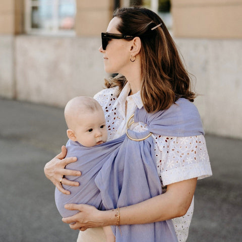 Fascia porta bebè ergonomica Ring Sling in lino kaki
