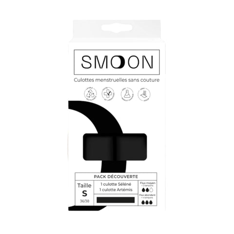 Periodenslip Kit – Mittlere & Starki Blutig – 2er-Set – Schwarz