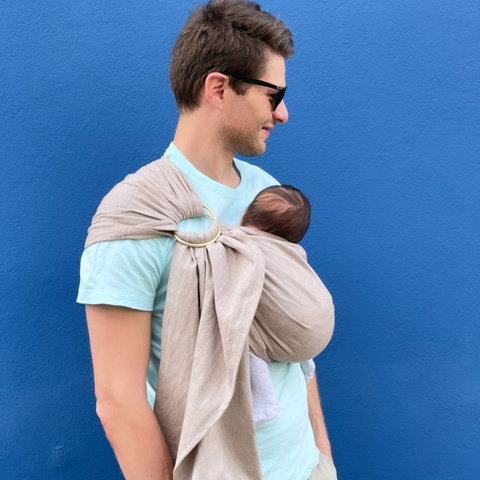 Ring Sling Tragetuch – Ergonomisch & aus Baumwolle – Farbe Café