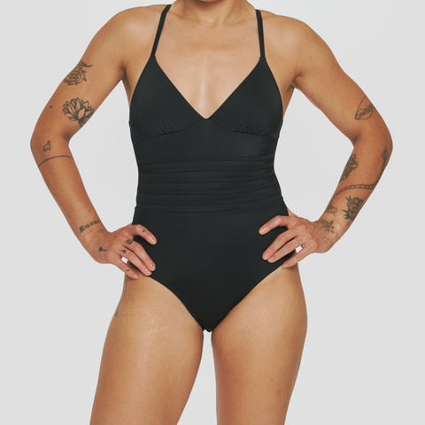 Maillot de bain menstruel Néréides Flux Moyen Noir