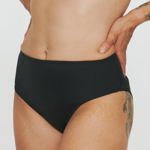 Bas de Maillot de bain menstruel Océanides Flux Moyen Noir